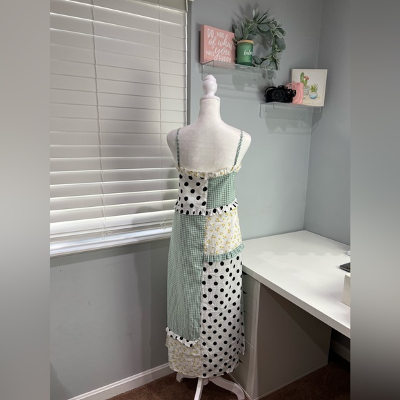 English Factory Green and White Patchwork Maxi Dress - Picture 6 of 8